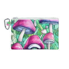 Charmed Toadstool Canvas Cosmetic Bag (medium) by GardenOfOphir