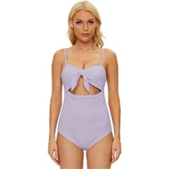 Languid Lavender Purple	 - 	knot Front One-piece Swimsuit by ColorfulSwimWear