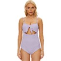 Languid Lavender Purple	 - 	Knot Front One-Piece Swimsuit View1