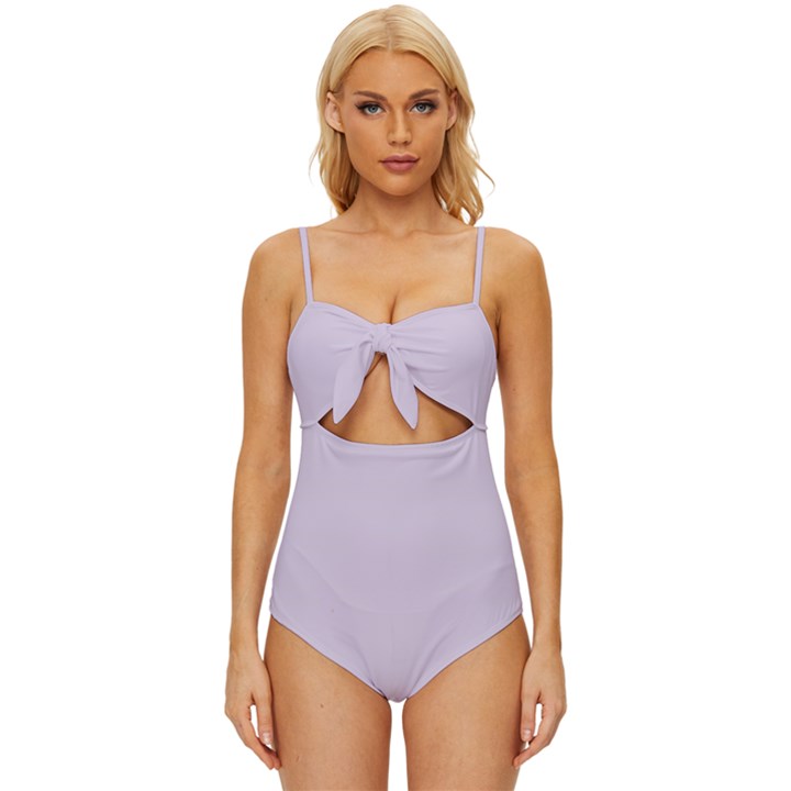 Languid Lavender Purple	 - 	Knot Front One-Piece Swimsuit