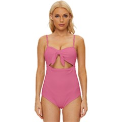 Pink Lemonade	 - 	knot Front One-piece Swimsuit by ColorfulSwimWear