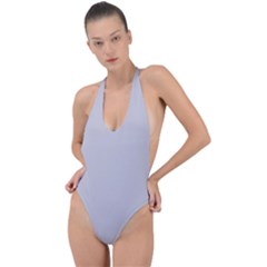 Cloudy Grey	 - 	backless Halter One Piece Swimsuit by ColorfulSwimWear