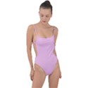 Blush Pink	 - 	Tie Strap One Piece Swimsuit View1