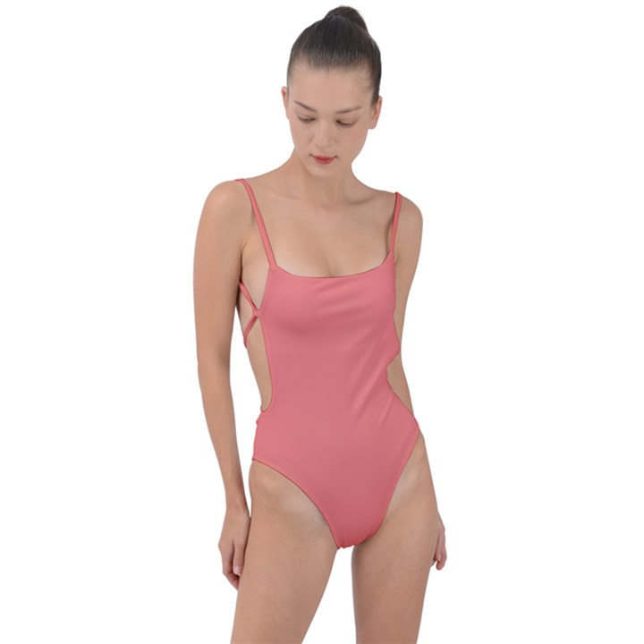 Congo Pink	 - 	Tie Strap One Piece Swimsuit