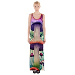 Magician s Conjuration Design Thigh Split Maxi Dress by GardenOfOphir