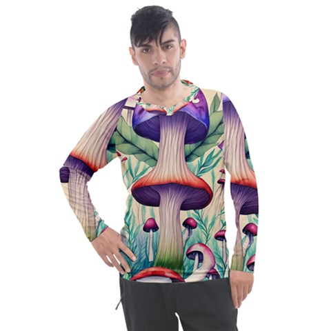 Magician s Conjuration Design Men s Pique Long Sleeve Tee by GardenOfOphir