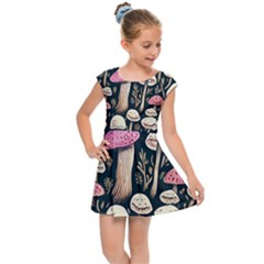 Spell Chanterelle Design Kids  Cap Sleeve Dress by GardenOfOphir