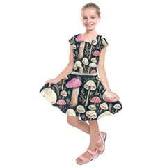 Spell Chanterelle Design Kids  Short Sleeve Dress by GardenOfOphir