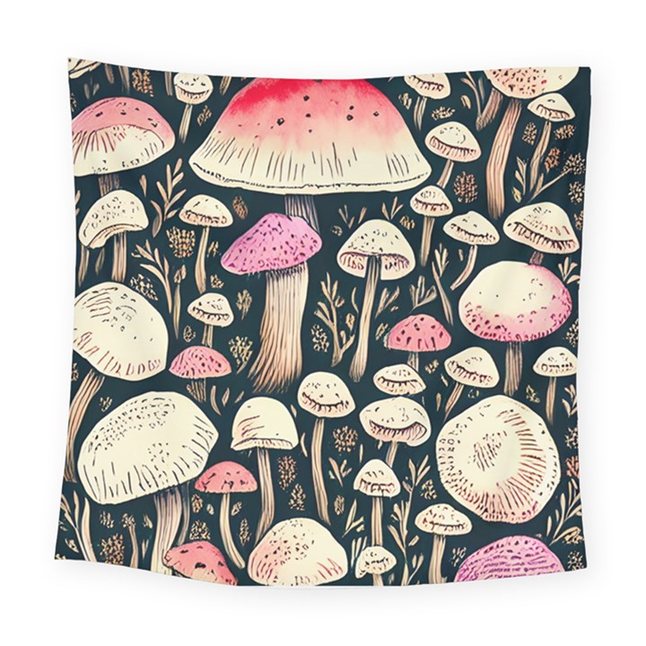 Spell Chanterelle Design Square Tapestry (Large)