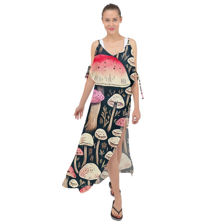 Spell Chanterelle Design Maxi Chiffon Cover Up Dress