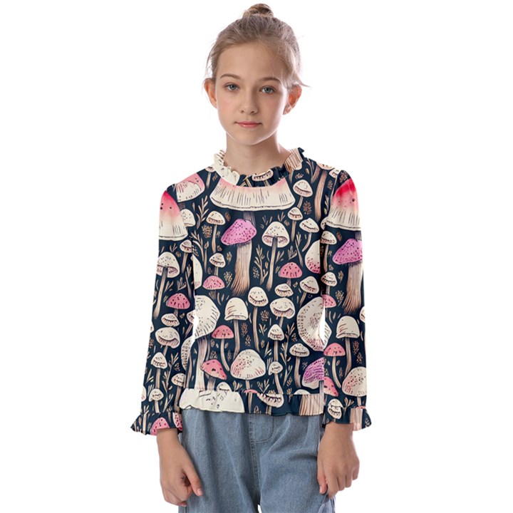 Spell Chanterelle Design Kids  Frill Detail Tee