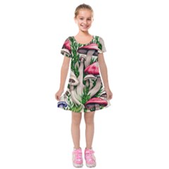 Glamour Enchantment Design Kids  Short Sleeve Velvet Dress by GardenOfOphir