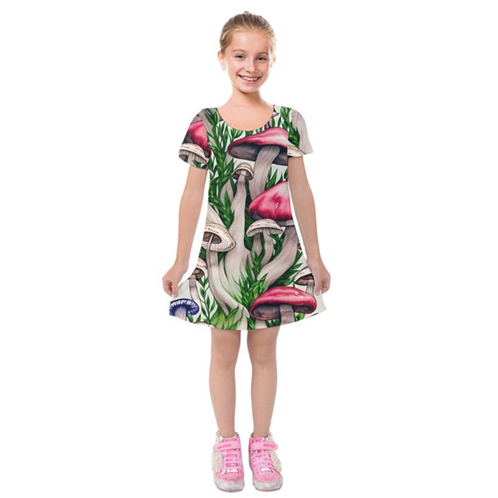 Glamour Enchantment Design Kids  Short Sleeve Velvet Dress