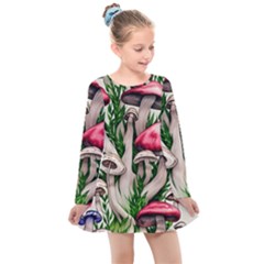 Glamour Enchantment Design Kids  Long Sleeve Dress by GardenOfOphir