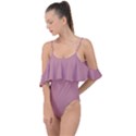 Lipstick Pink	 - 	Drape Piece Swimsuit View1