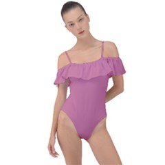 Chateau Rose Pink	 - 	frill Detail One Piece Swimsuit by ColorfulSwimWear