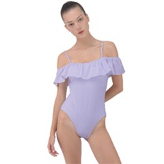 Languid Lavender Purple	 - 	frill Detail One Piece Swimsuit by ColorfulSwimWear