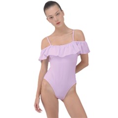 Pig Pink	 - 	frill Detail One Piece Swimsuit by ColorfulSwimWear