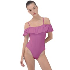 Pale Violet Pink	 - 	frill Detail One Piece Swimsuit by ColorfulSwimWear