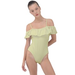 Yellow Iris	 - 	frill Detail One Piece Swimsuit by ColorfulSwimWear