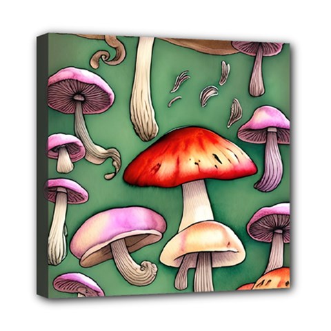 Glamour Mushroom For Enchantment And Bewitchment Mini Canvas 8  X 8  (stretched) by GardenOfOphir