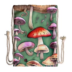 Glamour Mushroom For Enchantment And Bewitchment Drawstring Bag (large) by GardenOfOphir