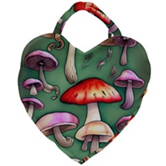 Glamour Mushroom For Enchantment And Bewitchment Giant Heart Shaped Tote by GardenOfOphir