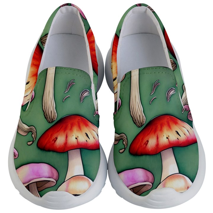 Glamour Mushroom For Enchantment And Bewitchment Kids Lightweight Slip Ons