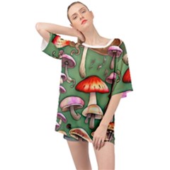 Glamour Mushroom For Enchantment And Bewitchment Oversized Chiffon Top by GardenOfOphir