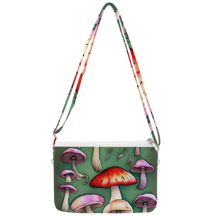 Glamour Mushroom For Enchantment And Bewitchment Double Gusset Crossbody Bag