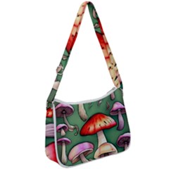 Glamour Mushroom For Enchantment And Bewitchment Zip Up Shoulder Bag by GardenOfOphir