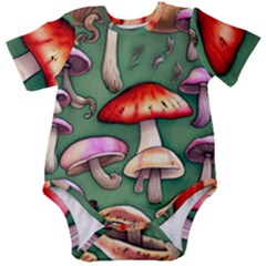 Glamour Mushroom For Enchantment And Bewitchment Baby Short Sleeve Bodysuit by GardenOfOphir