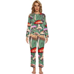 Glamour Mushroom For Enchantment And Bewitchment Womens  Long Sleeve Lightweight Pajamas Set