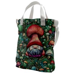 Black Art Mushroom For Incantation And Witchcraft Canvas Messenger Bag by GardenOfOphir