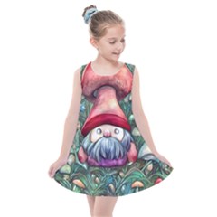 Black Art Mushroom For Incantation And Witchcraft Kids  Summer Dress by GardenOfOphir