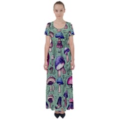 Presto Mushroom For Prestidigitation And Legerdemain High Waist Short Sleeve Maxi Dress by GardenOfOphir