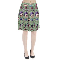 Presto Mushroom For Prestidigitation And Legerdemain Pleated Skirt by GardenOfOphir