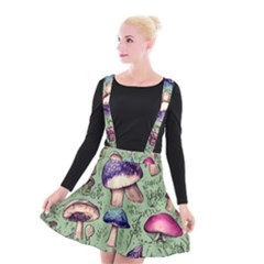 Presto Mushroom For Prestidigitation And Legerdemain Suspender Skater Skirt by GardenOfOphir