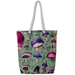 Presto Mushroom For Prestidigitation And Legerdemain Full Print Rope Handle Tote (small) by GardenOfOphir