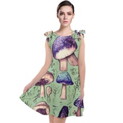 Presto Mushroom For Prestidigitation And Legerdemain Tie Up Tunic Dress by GardenOfOphir