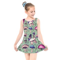 Presto Mushroom For Prestidigitation And Legerdemain Kids  Skater Dress Swimsuit by GardenOfOphir