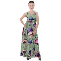 Presto Mushroom For Prestidigitation And Legerdemain Empire Waist Velour Maxi Dress by GardenOfOphir