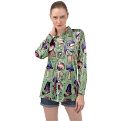 Presto Mushroom For Prestidigitation And Legerdemain Long Sleeve Satin Shirt