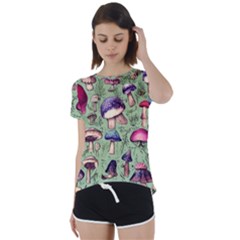 Presto Mushroom For Prestidigitation And Legerdemain Short Sleeve Open Back Tee by GardenOfOphir