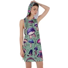 Presto Mushroom For Prestidigitation And Legerdemain Racer Back Hoodie Dress by GardenOfOphir