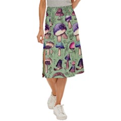 Presto Mushroom For Prestidigitation And Legerdemain Midi Panel Skirt by GardenOfOphir