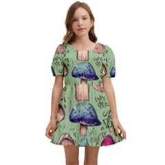 Presto Mushroom For Prestidigitation And Legerdemain Kids  Short Sleeve Dolly Dress by GardenOfOphir