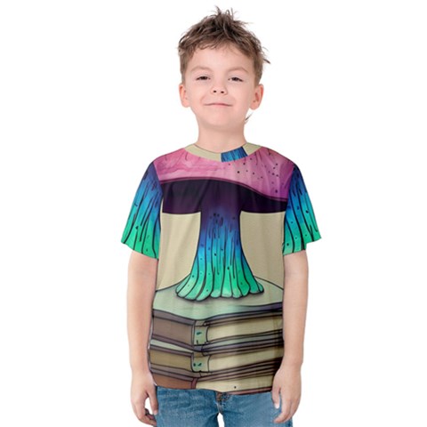 Forest Fairycore Mushroom Kids  Cotton Tee by GardenOfOphir