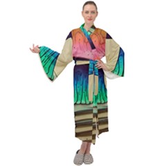 Forest Fairycore Mushroom Maxi Velvet Kimono by GardenOfOphir