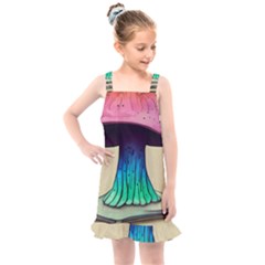 Forest Fairycore Mushroom Kids  Overall Dress by GardenOfOphir